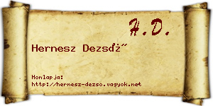 Hernesz Dezső névjegykártya